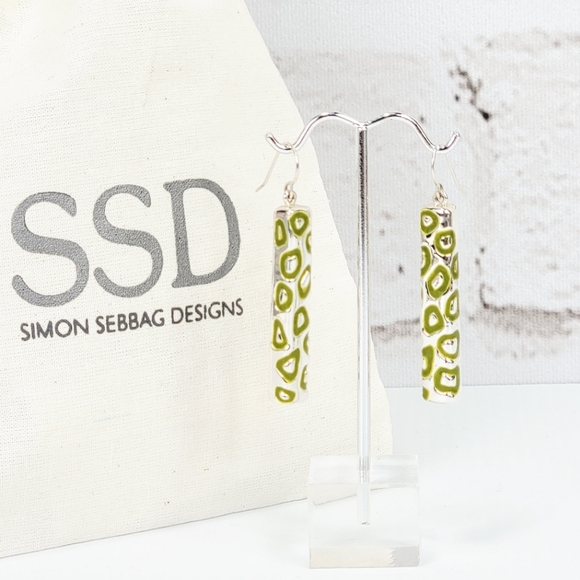 Simon Sebbag Cheetah Stick Earrings Lime Green - Picture 4 of 8